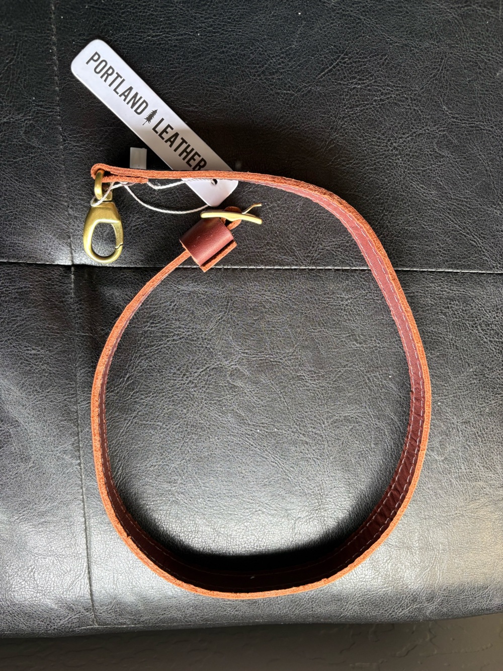 portland leather purse extender cognac nwt